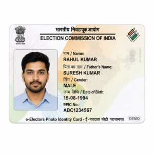 Voter ID Card Printing Service – clear wallet-size PVC print sample