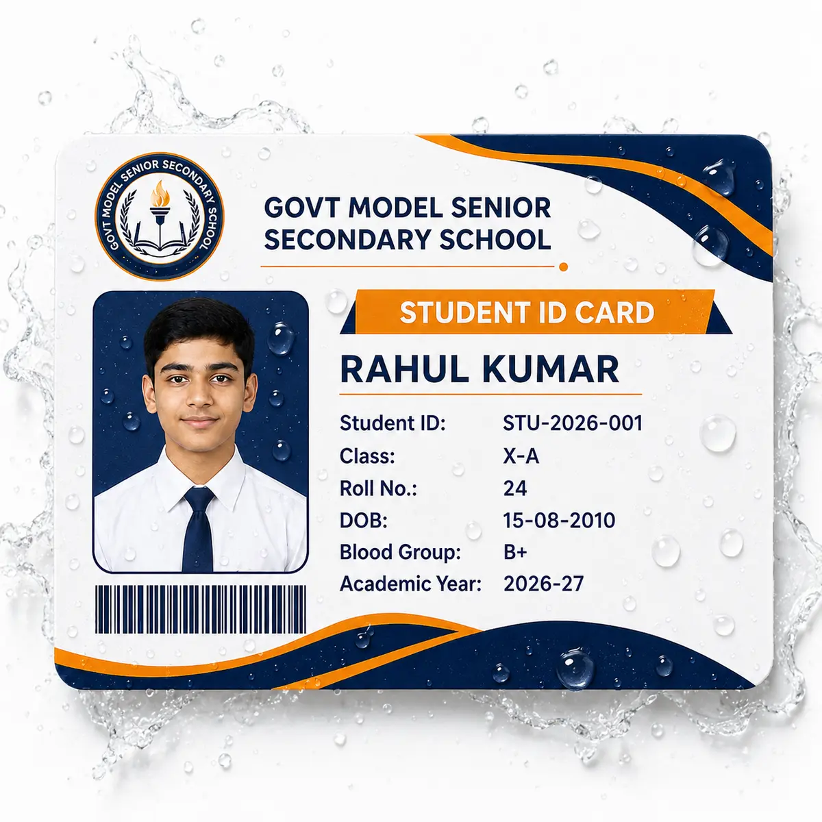 Water resistant Student PVC ID card printing
