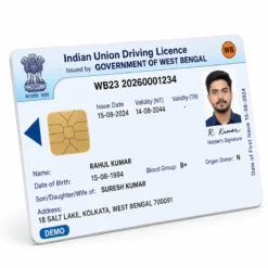 West Bengal PVC driving licence rounded edge and print quality