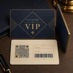 Front and back views of a premium PVC club membership card