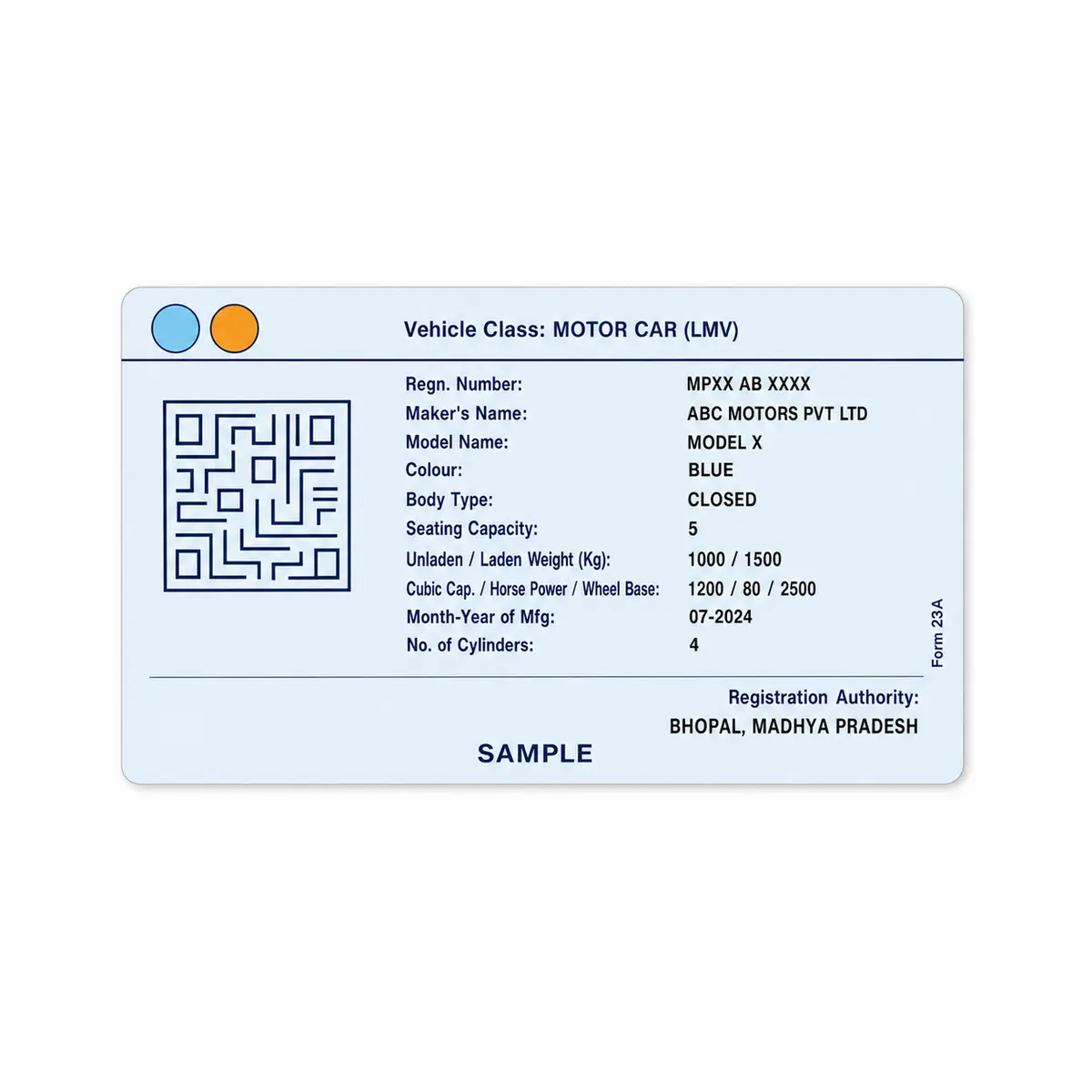 madhya pradesh rc pvc card print example 2