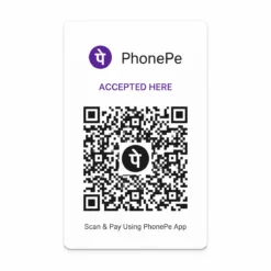 Straight portrait PhonePe QR PVC card based on the existing product design