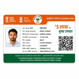 PM-JAY Bulk Print – clear wallet-size PVC print sample