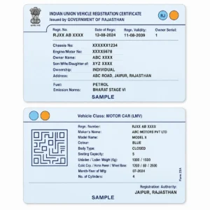 rajasthan rc pvc card front and reverse PVC print examples