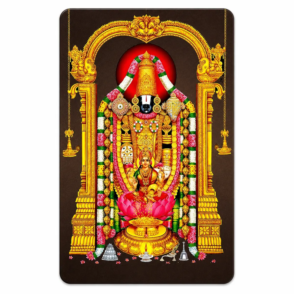 Straight portrait Tirupati Balaji devotional PVC card