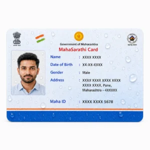 Water-resistant MahaSarathi Maha ID PVC card with clear protective finish